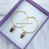 Smoky Quartz Earring | Gold Electroplated Earring | Dangle Earring | Pencil Cut Smoky Quartz Handmade Natural Gemstone Earrings